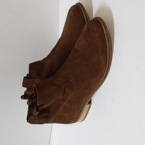 Diba True ankle booties women 8.5 M pull on suede brown casual festival retro